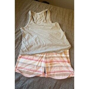 Splendid Shorts and Tank Shirt set. Gray and Pink NWOT Womens Size Large PJs
